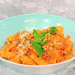 Shivi Ramoutar bloody Mary pasta with vodka Tabasco sauce, capers and herbs recipe