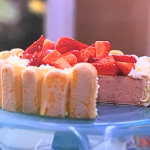 Lisa Faulkner strawberry mousse cake recipe on John and Lisa’s Weekend Kitchen