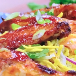 Freddy Forster sweet and sour chicken wings with noodles recipe on Steph’s Packed Lunch