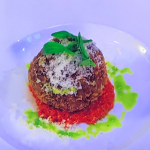 Paul Ainsworth Scotch Egg with Romesco Sauce, Parmesan and Basil recipe on James Martin’s Saturday Morning
