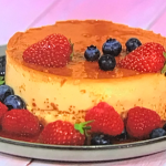 Simon Rimmer tres leches creme caramel with evaporated milk recipe on Sunday Brunch