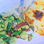 James Martin Catalan cannelloni with broad beans and pork lardons recipe