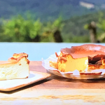 James Martin Basque burnt cheesecake with strawberry compote recipe