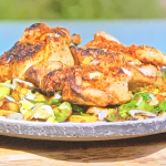 James Martin BBQ baby Poussin with Extremaduran style chard recipe on James Martin’s Spanish Adventure