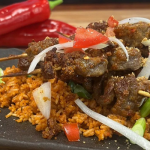 The Flygerians’ Beef Suya and Jollof Rice recipe on Steph’s Packed Lunch