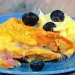 Simon Rimmer bread and pudding with white chocolate and blueberries recipe on Sunday Brunch