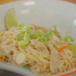 Simon and Dave’s Filipino pork noodle stir fry (pancit) with vegetables and clementine recipe on The Hairy Bikers: Coming Home for Christmas