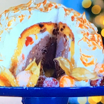 Gino’s zucchino Christmas ice cream cake with panettone, Italian meringue and amaretto liqueur recipe