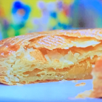 Paul Hollywood galette des Rois (King cake) with puff pastry and almond frangipane filing on The Great British Bake Off