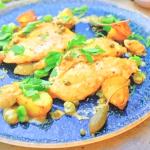 Ainsley Harriott Chicken Scallopini with Baby Broad Beans, Artichokes, Lemon and Capers recipe on Ainsley’s Taste of Malta