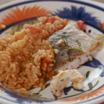 Rick Stein red rice (Arroz roja) with pan fried langoustines, haddock and shellfish stock  recipe on Rick Stein’s Food Stories