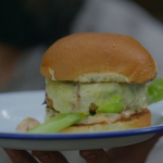Marcus Wareing pork and chorizo burgers with eggs, crackers and pickled gherkins mayonnaise recipe