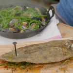 Marcus Wareing Dover sole with samphire, mussels and clams recipe on Tales from a Kitchen Garden