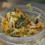 Colin Wheeler sauerkraut ( fermented cabbage) on Marcus Wareing’s Tales from a Kitchen Garden