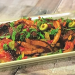 Simon Rimmer Roasted Squash with Tahini and Pomegranate recipe on Sunday Brunch