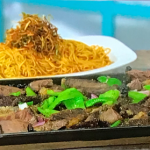 Jeremy Pang Fresh Pepper Sizzling Beef with Green Peppers and Chillies recipe on Sunday Brunch