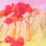 Simon Rimmer steamed rhubarb pudding with custard recipe on Sunday Brunch