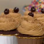 Juliet Sear mocha cupcakes with chocolate coated coffee beans recipe