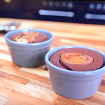 Dean Edwards chocolate caramel egg brownie pots recipe on Air Fryer Made Easy