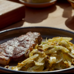 Marcus Wareing griddled pork chop with fennel salad and charred orange vinaigrette recipe on Simply Provence