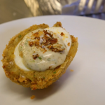 Andi Oliver aloo tikki Scotch eggs with spicy mashed potatoes on Andi Oliver’s Fabulous Feasts