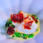 James Martin English style monkfish with peas and bacon recipe on James Martin’s Saturday Morning