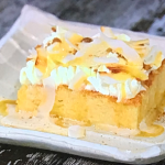 Sophie Michell Coconut Tres Leche Cake With Rum Caramel Sauce recipe on Sunday Brunch