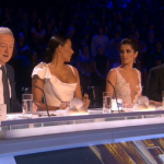 Cheryl and Mel B. low cut boobs revealing dresses on The X Factor 2014 Semi Final